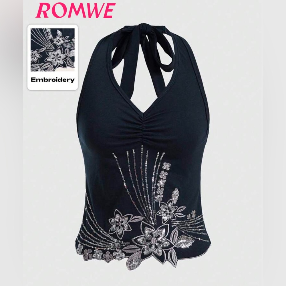 Sequin halter top